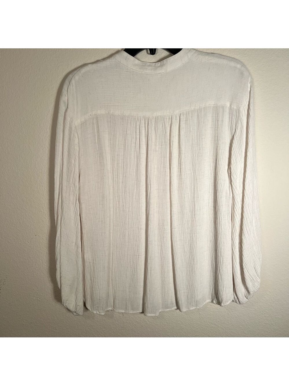 Max Studio Cream Button Up Blouse - Picture 6 of 8